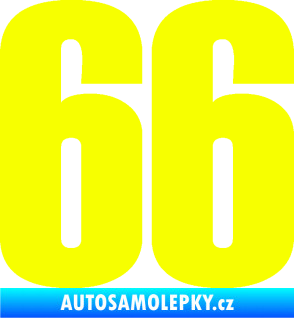 Samolepka Startovní číslo 66 typ 2     Fluorescentní žlutá
