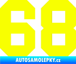 Samolepka Startovní číslo 68 Fluorescentní žlutá