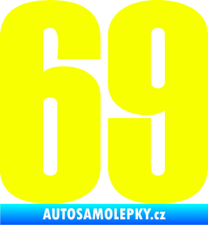 Samolepka Startovní číslo 69 typ 2        Fluorescentní žlutá