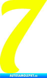 Samolepka Startovní číslo 7 typ 3 Fluorescentní žlutá