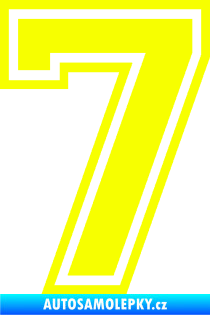 Samolepka Startovní číslo 7 typ 4 Fluorescentní žlutá