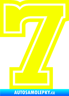 Samolepka Startovní číslo 7 typ 5 Fluorescentní žlutá
