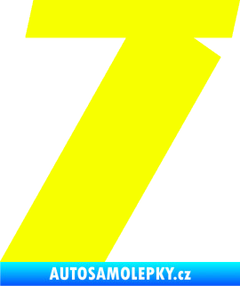 Samolepka Startovní číslo 7 typ 6 Fluorescentní žlutá