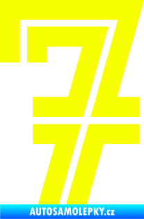 Samolepka Startovní číslo 7 typ 7 Fluorescentní žlutá