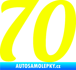 Samolepka Startovní číslo 70 typ 3  Fluorescentní žlutá