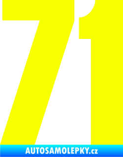 Samolepka Startovní číslo 71 typ 2  Fluorescentní žlutá