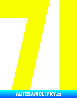 Samolepka Startovní číslo 71 Fluorescentní žlutá