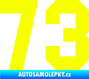 Samolepka Startovní číslo 73 Fluorescentní žlutá