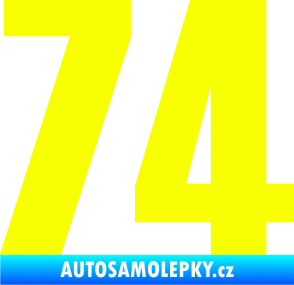 Samolepka Startovní číslo 74 typ 2     Fluorescentní žlutá
