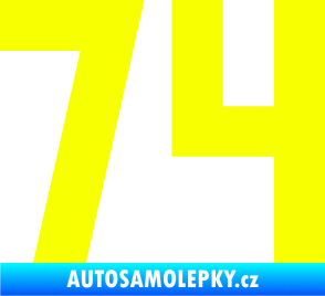 Samolepka Startovní číslo 74 Fluorescentní žlutá