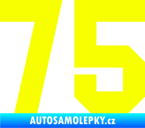 Samolepka Startovní číslo 75 Fluorescentní žlutá