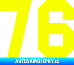 Samolepka Startovní číslo 76 Fluorescentní žlutá