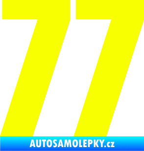 Samolepka Startovní číslo 77 typ 2        Fluorescentní žlutá