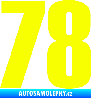 Samolepka Startovní číslo 78 typ 2         Fluorescentní žlutá