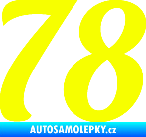 Samolepka Startovní číslo 78 typ 3   Fluorescentní žlutá