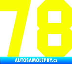 Samolepka Startovní číslo 78 Fluorescentní žlutá