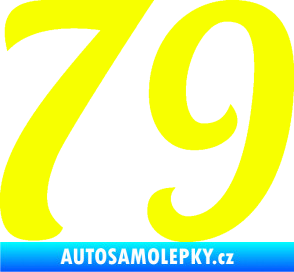 Samolepka Startovní číslo 79 typ 3   Fluorescentní žlutá