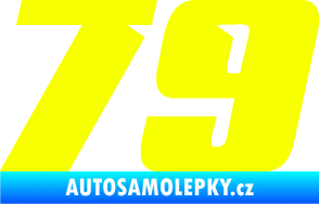 Samolepka Startovní číslo 79 typ 6 Fluorescentní žlutá