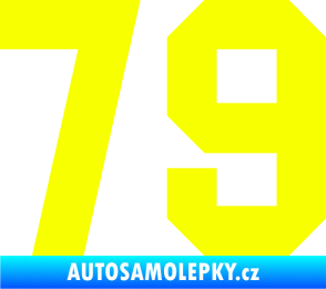 Samolepka Startovní číslo 79 Fluorescentní žlutá