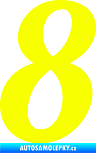 Samolepka Startovní číslo 8 typ 3 Fluorescentní žlutá