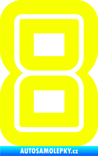 Samolepka Startovní číslo 8 typ 7 Fluorescentní žlutá