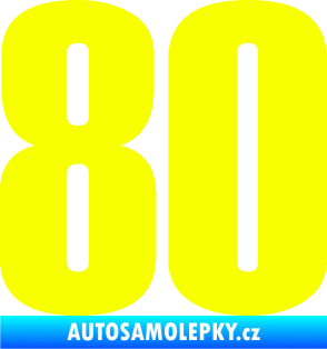 Samolepka Startovní číslo 80 typ 2           Fluorescentní žlutá