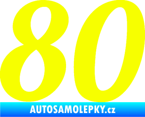 Samolepka Startovní číslo 80 typ 3   Fluorescentní žlutá