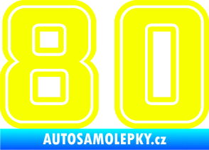 Samolepka Startovní číslo 80 typ 5 Fluorescentní žlutá