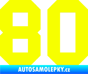 Samolepka Startovní číslo 80 Fluorescentní žlutá