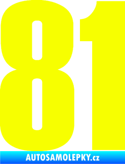 Samolepka Startovní číslo 81 typ 2 Fluorescentní žlutá