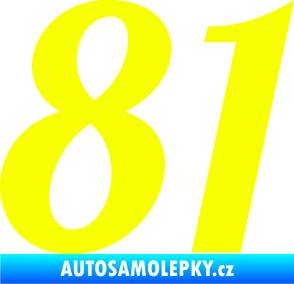 Samolepka Startovní číslo 81 typ 3   Fluorescentní žlutá