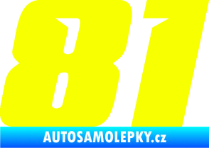 Samolepka Startovní číslo 81 typ 6 Fluorescentní žlutá