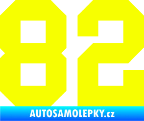 Samolepka Startovní číslo 82 Fluorescentní žlutá