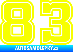 Samolepka Startovní číslo 83 typ 5 Fluorescentní žlutá