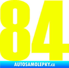 Samolepka Startovní číslo 84 typ 2    Fluorescentní žlutá