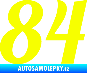 Samolepka Startovní číslo 84 typ 3  Fluorescentní žlutá
