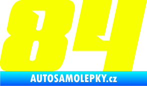 Samolepka Startovní číslo 84 typ 6 Fluorescentní žlutá