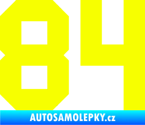 Samolepka Startovní číslo 84 Fluorescentní žlutá