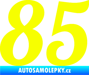 Samolepka Startovní číslo 85 typ 3   Fluorescentní žlutá
