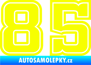 Samolepka Startovní číslo 85 typ 5 Fluorescentní žlutá