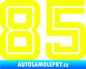 Samolepka Startovní číslo 85 typ 7 Fluorescentní žlutá