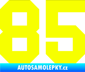 Samolepka Startovní číslo 85 Fluorescentní žlutá