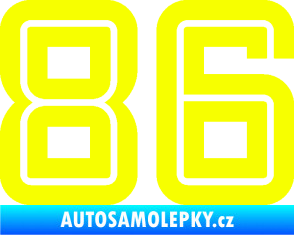 Samolepka Startovní číslo 86 typ 7 Fluorescentní žlutá