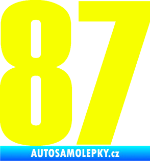 Samolepka Startovní číslo 87 typ 2       Fluorescentní žlutá