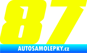 Samolepka Startovní číslo 87 typ 6 Fluorescentní žlutá