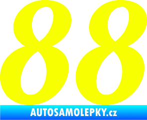Samolepka Startovní číslo 88 typ 3  Fluorescentní žlutá