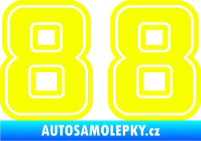 Samolepka Startovní číslo 88 typ 5 Fluorescentní žlutá