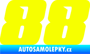 Samolepka Startovní číslo 88 typ 6 Fluorescentní žlutá