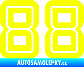 Samolepka Startovní číslo 88 typ 7 Fluorescentní žlutá