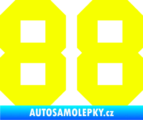 Samolepka Startovní číslo 88 Fluorescentní žlutá